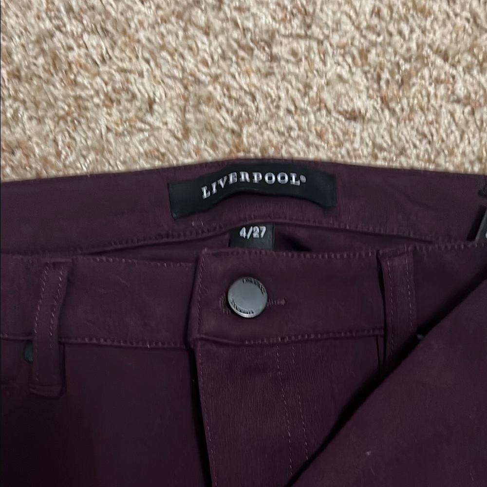 Liverpool Dark Burgundy Jeans - Picture 2 of 4